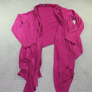 Daisy Fuentes Size Large Fuchsia Tie / Drape Cardigan